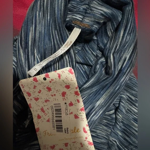 Free People Sunshine Space Dye Elbow Sleeves Turtleneck Top - Picture 4 of 4